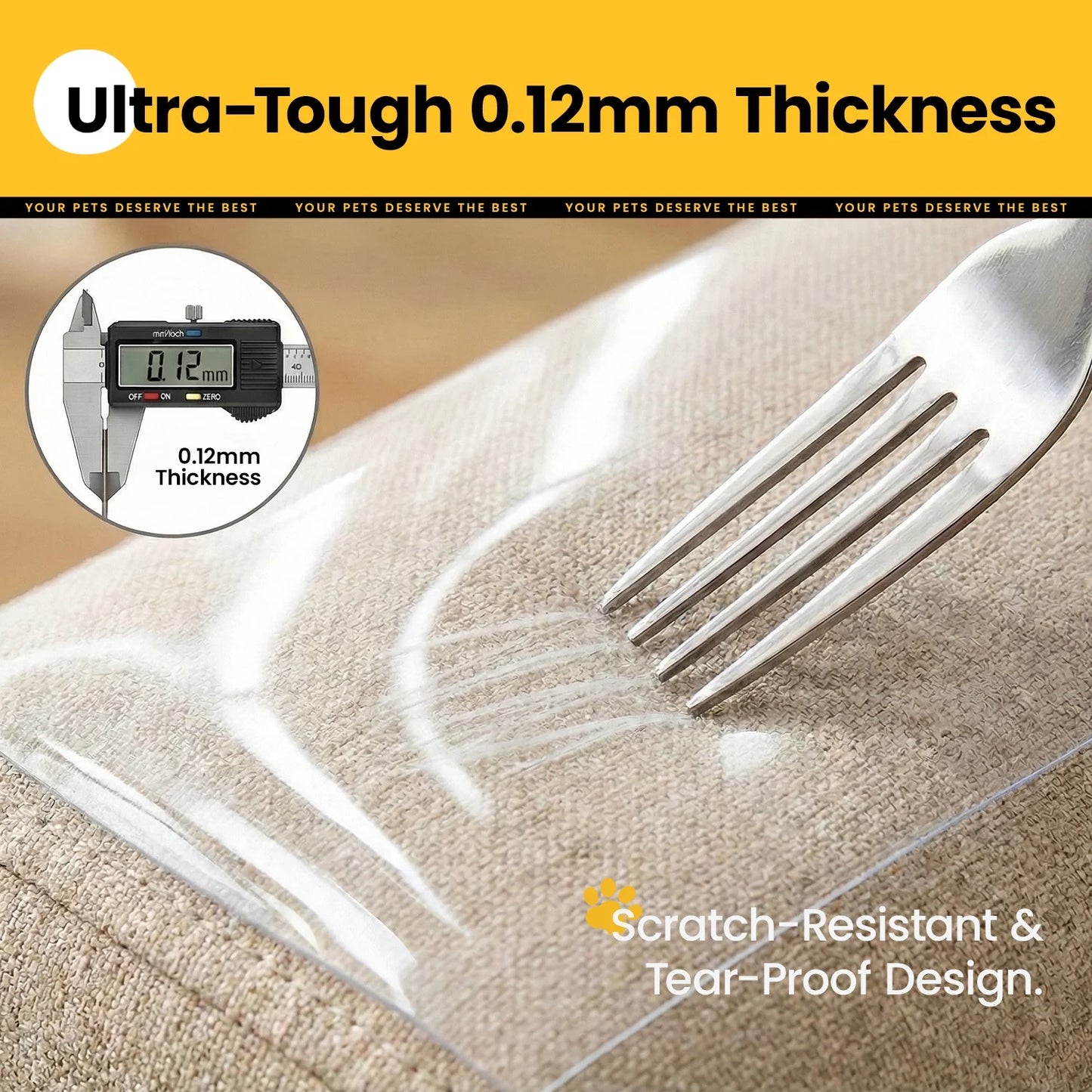 Cat Scratching Furniture Protector, 10 Pack Self-Adhesive Clear Couch Guard, Anti-Scratch Film for Sofa, Furniture Covers from Cat Claws with 44 Pins