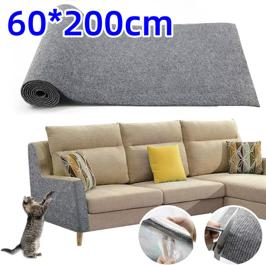 60X200Cm Self-Adhesive Cat Scratcher Sofa Protector Cats Scratcher Pad Board Protection Trimmable Carpet DIY Cat Scratch Mat