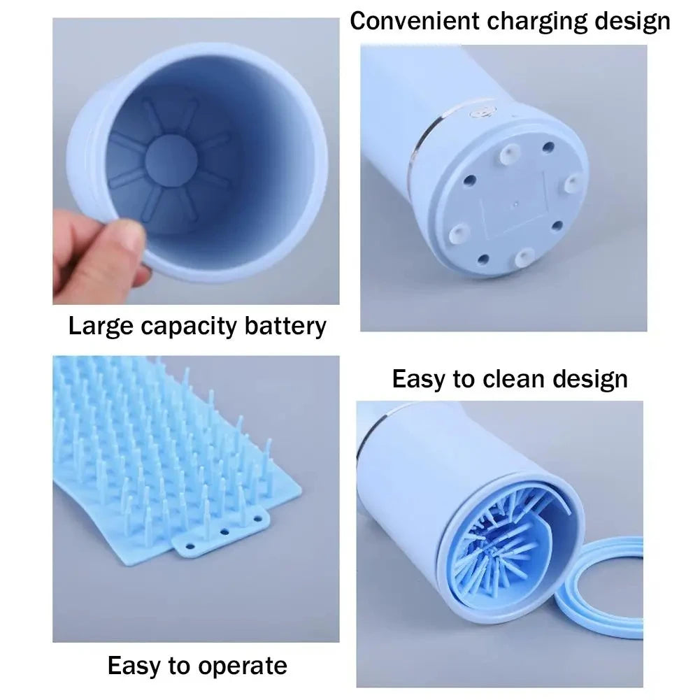 Smart Fully Automatic Pet Paw Washer Low Noise Electric Dog Paw Cleaner Quick Clean USB Rechargeable