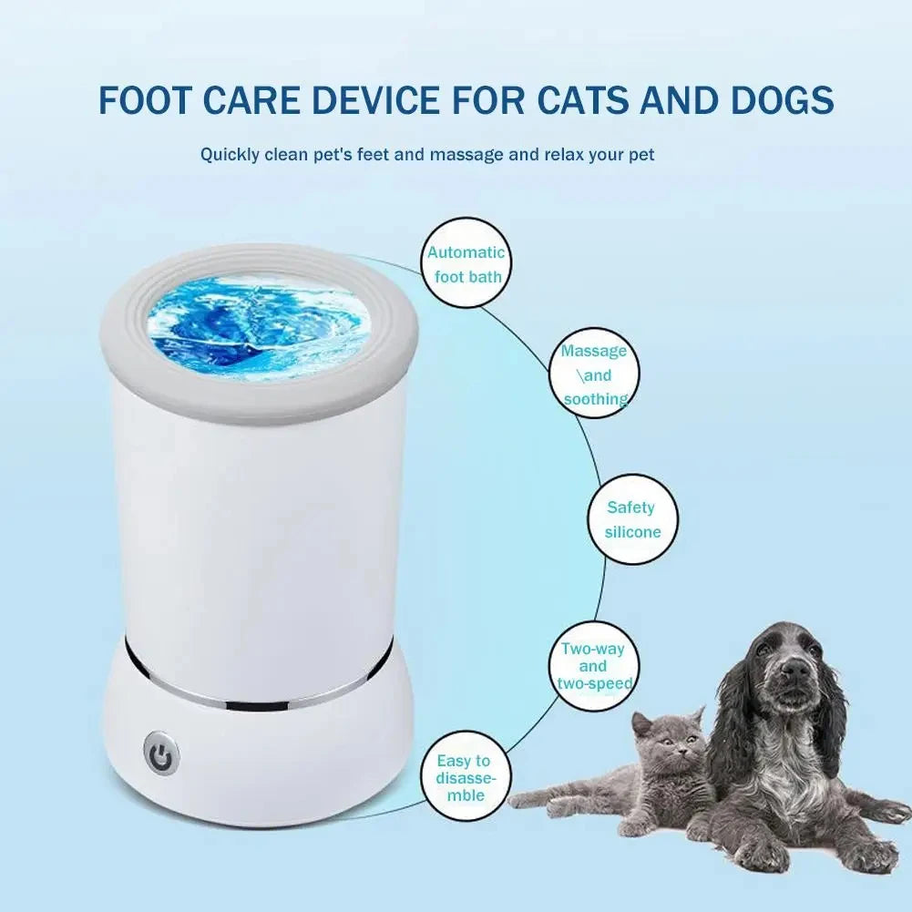 Smart Fully Automatic Pet Paw Washer Low Noise Electric Dog Paw Cleaner Quick Clean USB Rechargeable