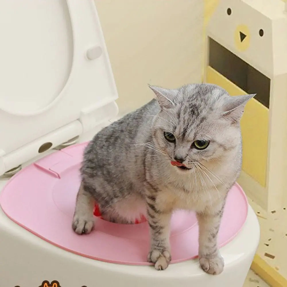 Cat Toilet Training System Cat Toilet Training Kit Teach to Use Reusable Cat Toilet Seat Training Kit Training Seat Tool