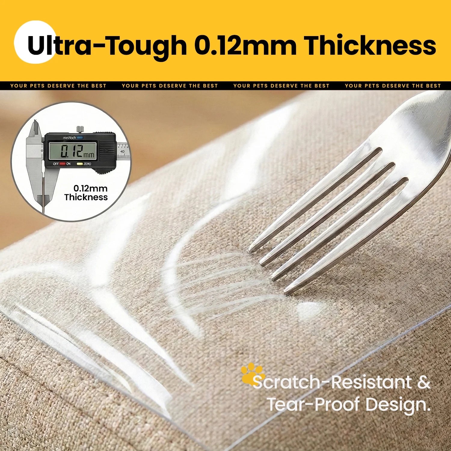 Cat Scratching Furniture Protector, 10 Pack Self-Adhesive Clear Couch Guard, Anti-Scratch Film for Sofa, Furniture Covers from Cat Claws with 44 Pins