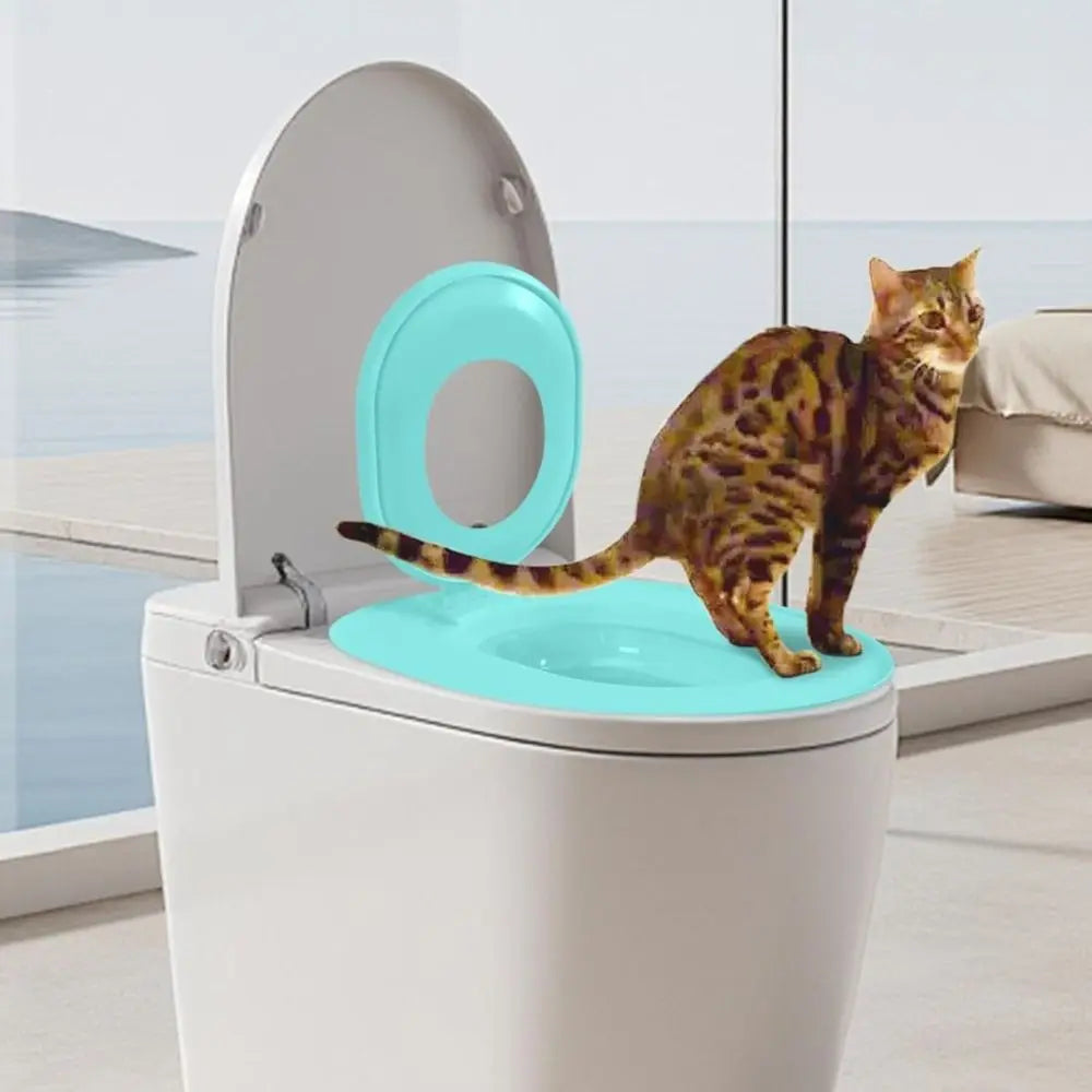 Cat Toilet Training System Cat Toilet Training Kit Teach to Use Reusable Cat Toilet Seat Training Kit Training Seat Tool