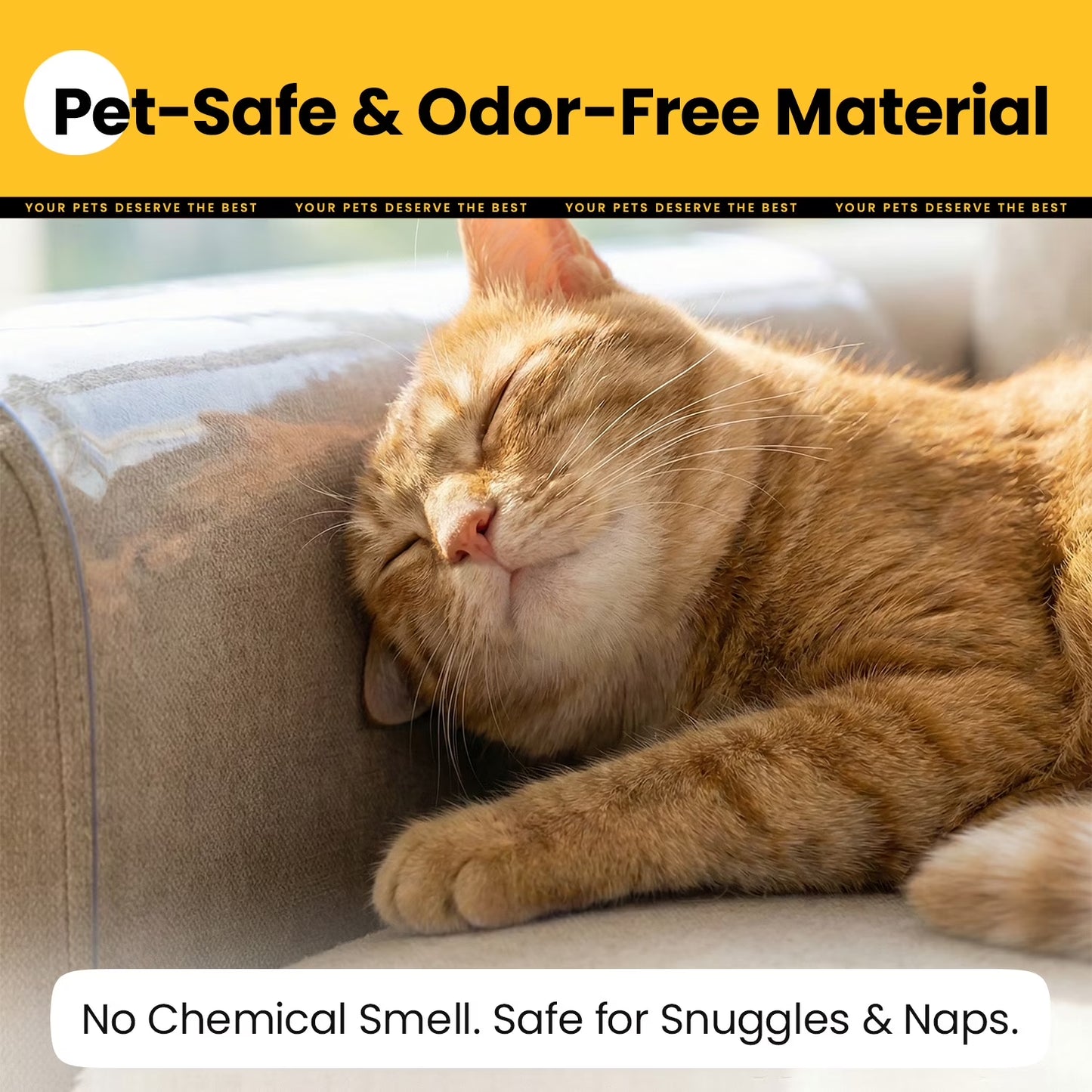Cat Scratching Furniture Protector, 10 Pack Self-Adhesive Clear Couch Guard, Anti-Scratch Film for Sofa, Furniture Covers from Cat Claws with 44 Pins