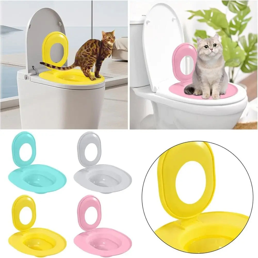 Cat Toilet Training System Cat Toilet Training Kit Teach to Use Reusable Cat Toilet Seat Training Kit Training Seat Tool