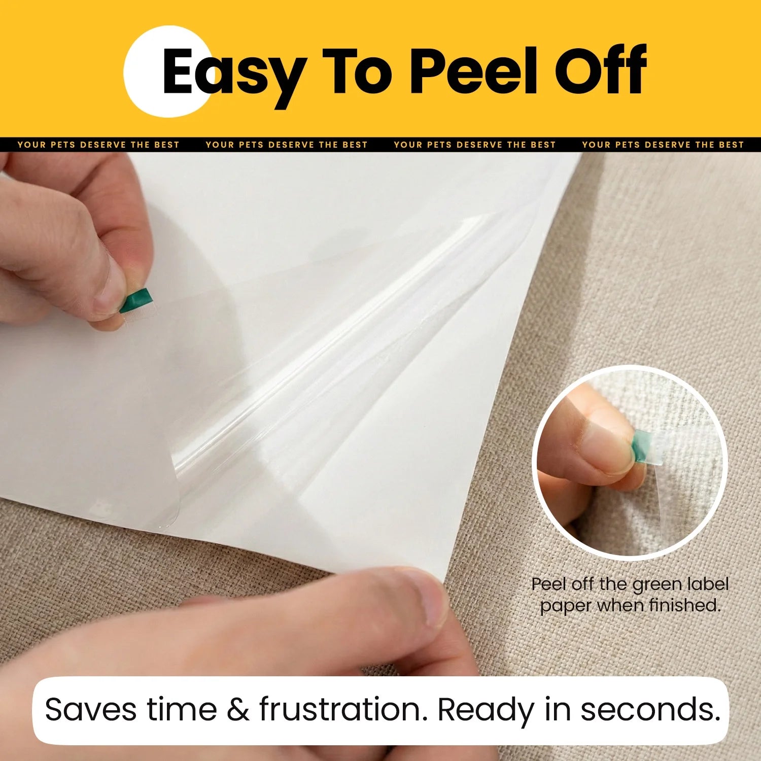 Cat Scratching Furniture Protector, 10 Pack Self-Adhesive Clear Couch Guard, Anti-Scratch Film for Sofa, Furniture Covers from Cat Claws with 44 Pins