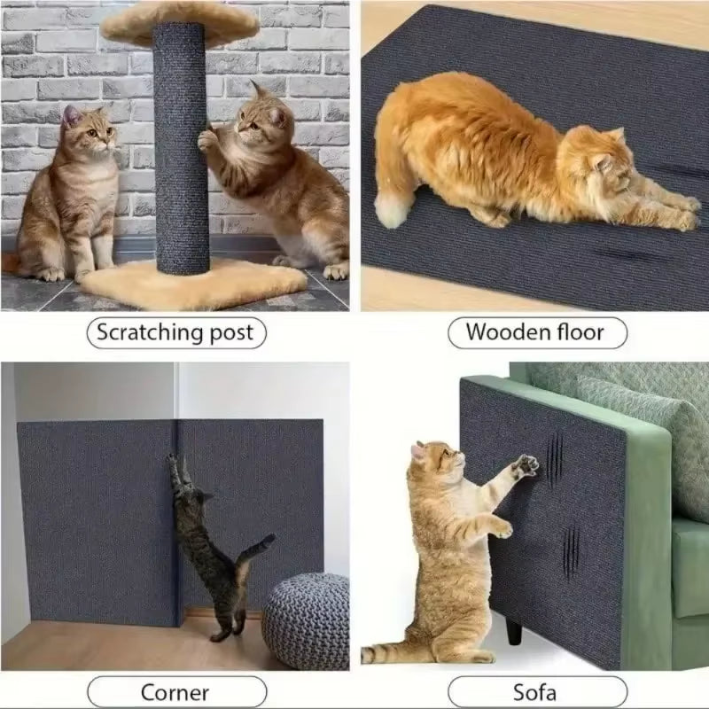 60X200Cm Self-Adhesive Cat Scratcher Sofa Protector Cats Scratcher Pad Board Protection Trimmable Carpet DIY Cat Scratch Mat