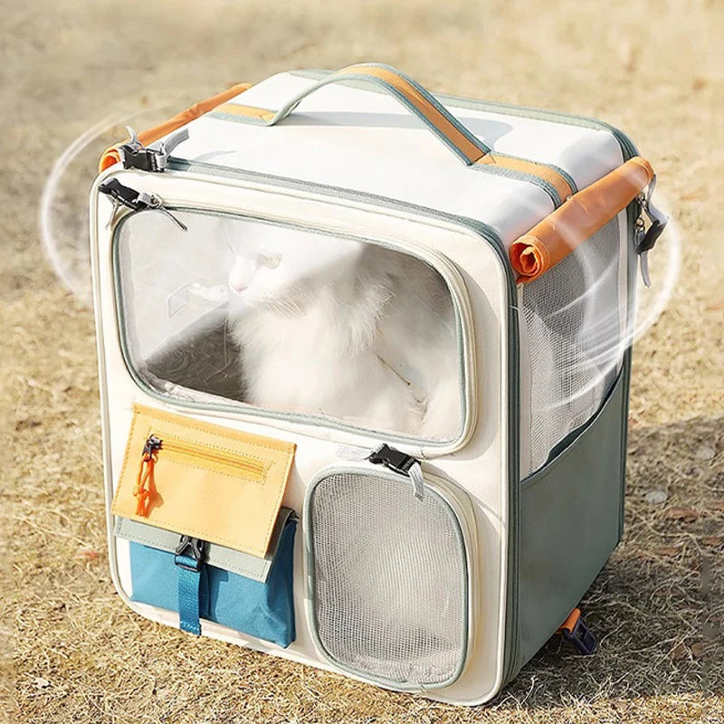 Cats Travel Bag Portable Out Pet Trolley Suitcase Universal Small Dogs Bag Cat Backpack Detachable Pet Supplies
