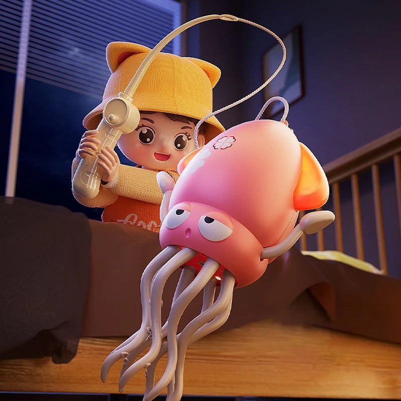 Creative Dancing Squid Auto-Sensing Obstacle Avoidance Electronic Pet with Music and Light Rechargeable Interactive Toy Gifts